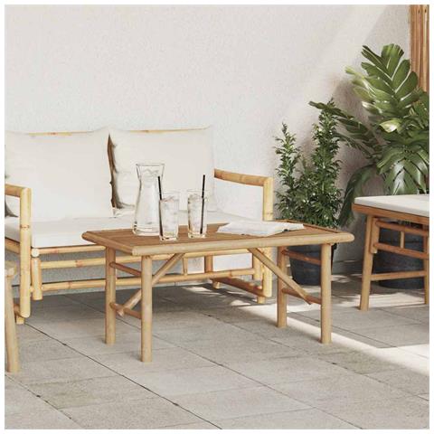 Tavolino da salotto Marrone 90 x 50 x 43 cm Bambù - Foto 2