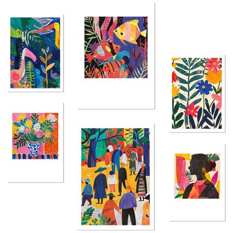 Set Di 6 Stampe Illustrazioni Di Design Colorate Del Fauvismo Di Matisse Per Decorare Le Pareti Delle Stanze Della Tua Casa A3 & A4 Senza Cornice - Foto 1