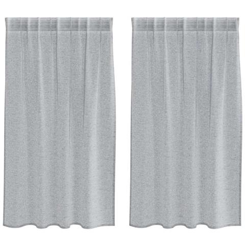 Tende con tende 2 pcs Grigio scuro 140x140cm Poliestere - Foto 1