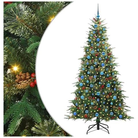 Albero di Natale Artificiale con Rami Pieghevoli Verde 210 cm - Foto 1