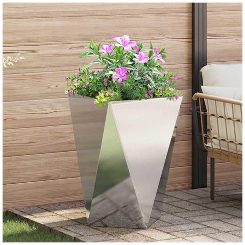 Fioriera Argento 50 x 50 x 75 cm Acciaio inossidabile - Foto 2