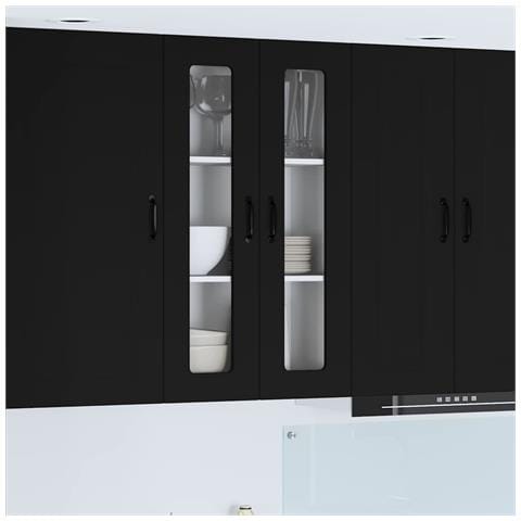Pensile cucina Nero 60 x 31 x 100 cm Legno multistrato - Foto 2