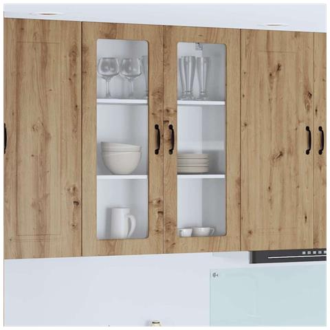 Pensile cucina con porta Rovere artigianale 80 x 31 x 100 cm - Foto 2