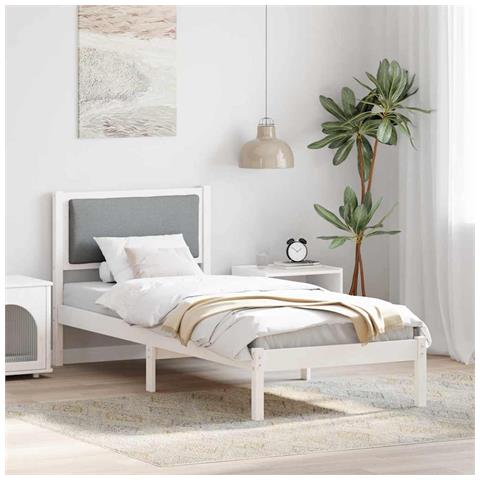 Struttura del letto Grigio chiaro 80 x 190 cm Pino massello - Foto 2