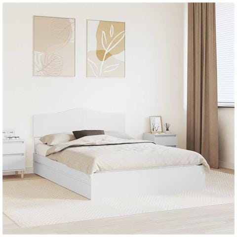 Letto con Contenitore Bianco 140 x 200 cm Legno multistrato - Foto 2