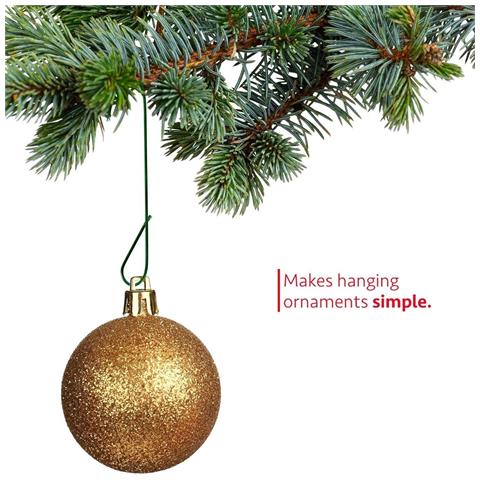 300 Ganci Per Ornamenti Natalizi, Appendini In Filo Metallico Verde Per Decorazioni Albero - Foto 5