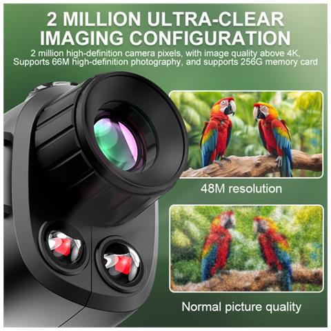 Monocolo Per Visione Notturna - Standard + Supporto + Scheda Di Memoria Da 32 Gb, Zoom 16x-20x, Portata 800 M - Foto 4