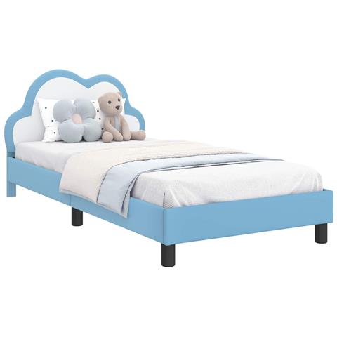 Struttura letto bambini con testata Blu 90 x 190 cm PU - Foto 1
