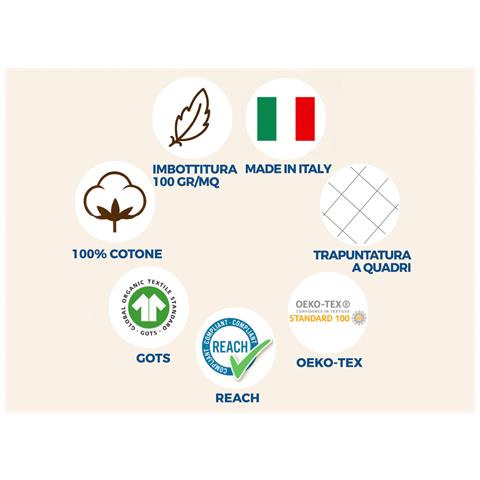 Trapuntino Piumino Estivo Primaverile 100gr Mq Leggero Disegno Primavera Piazza E Mezza Azzurro - Foto 2