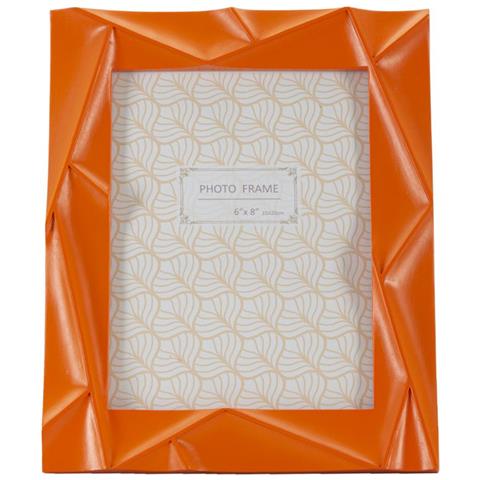 Cornice Portafoto Orangy In Resina Arancio Lucido Geometrica 15x20 - Foto 2