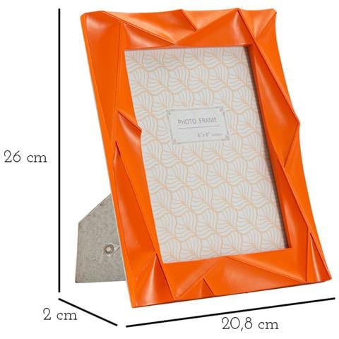 Cornice Portafoto Orangy In Resina Arancio Lucido Geometrica 15x20 - Foto 6