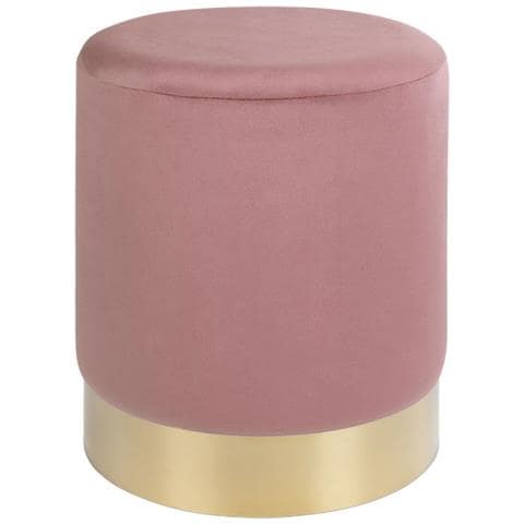 Pouf Gamby-rosa-velluto-34x34x43 Cm - Foto 1