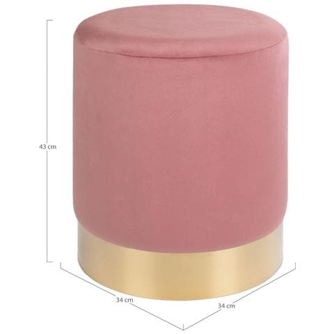 Pouf Gamby-rosa-velluto-34x34x43 Cm - Foto 2
