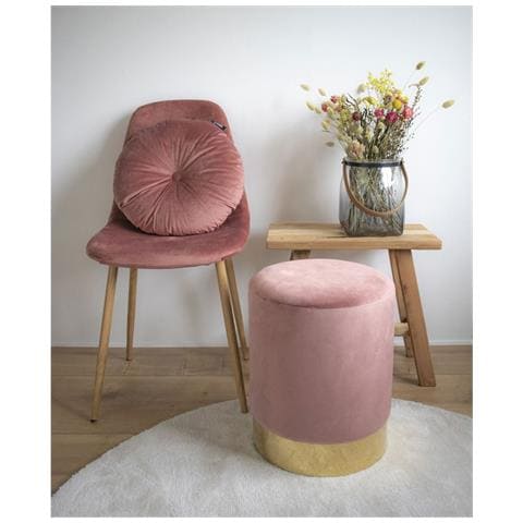 Pouf Gamby-rosa-velluto-34x34x43 Cm - Foto 3