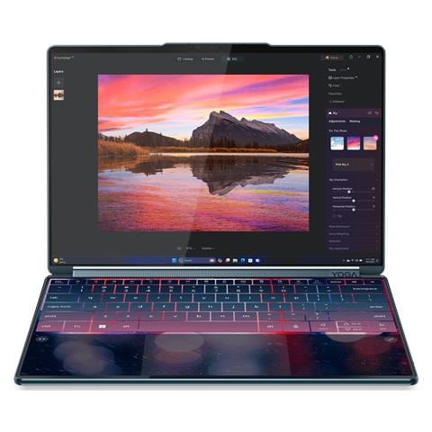 Yoga Book 9 14IAH10 Intel Core Ultra 7 255H Ibrido (2 in 1) 35,6 cm (14") Touch screen 2.8K 32 GB LPDDR5x-SDRAM 1 TB SSD Wi-Fi 7 (802.11be) Windows 11 Home Colore foglia di tè Italiano - Foto 1