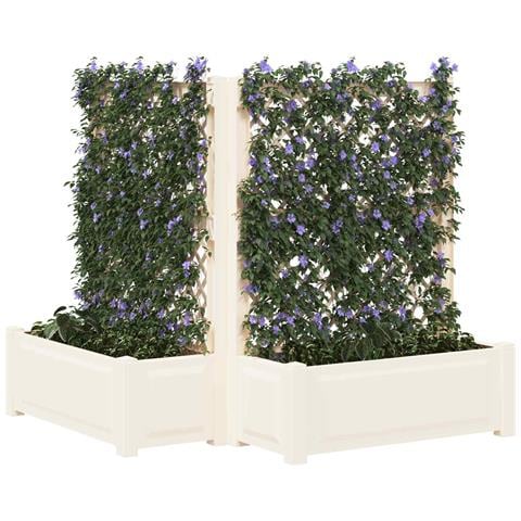 Vaso Grande con Direzione 2 pcs Bianco 143 x 143 x 133,5 cm PP - Foto 2
