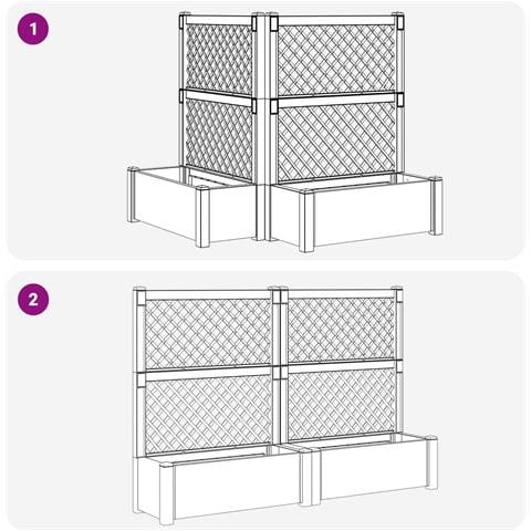 Vaso Grande con Direzione 2 pcs Bianco 143 x 143 x 133,5 cm PP - Foto 9
