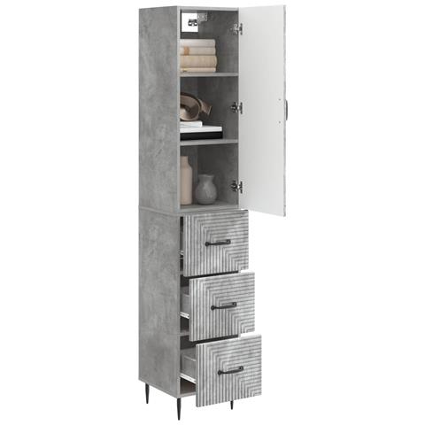 Set di armadi 2 pcs Grigio Cemento 33 x 34,5 x 90 cm - Foto 2