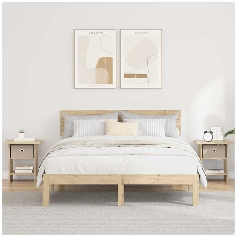 Comodino 2 pcs Rovere Sonoma 41 x 40 x 45 cm Legno multistrato - Foto 2