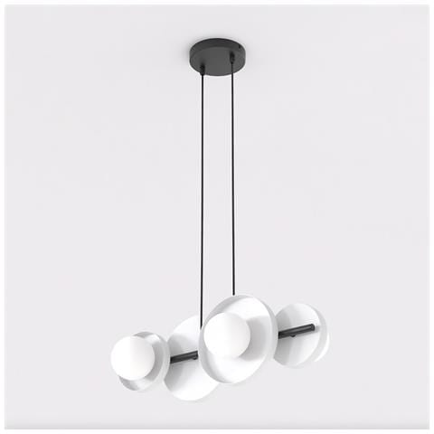 Lampada A Sospensione Model In Acciaio Nero E Vetro - Foto 2