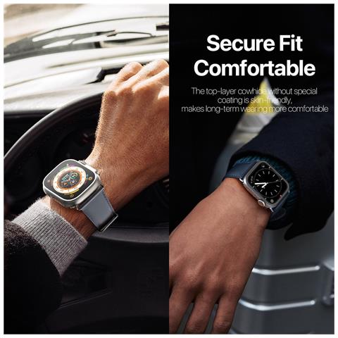 Cinturino Orologio per Apple Watch - Pelle, Blu - Foto 4