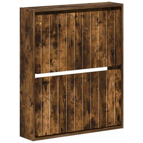 Mobiletto per Scarpe da Muro ZWOLLE 71 x 17 x 86 cm Rovere Fumo - Foto 1
