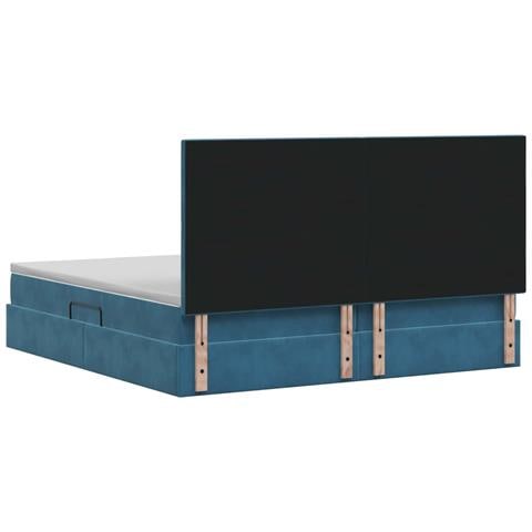 Letto con contenitore e materasso Blu Scuro 200 x 200 cm - Foto 9