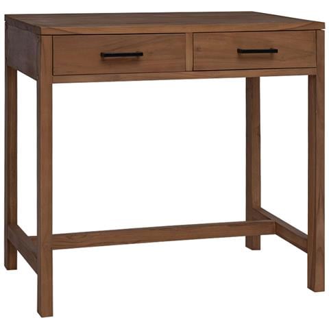 Scrivania con Cassetti Naturale Legno di teak solido - Foto 1