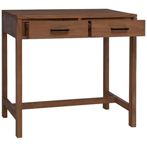 Scrivania con Cassetti Naturale Legno di teak solido - Foto 2
