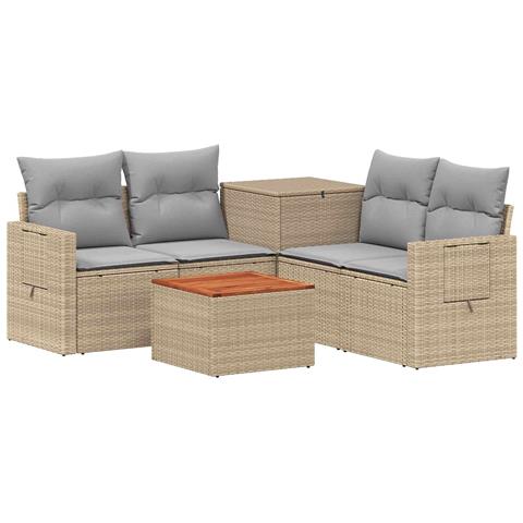 Set di divani 6 pz Beige e Grigio Chiaro - Foto 1
