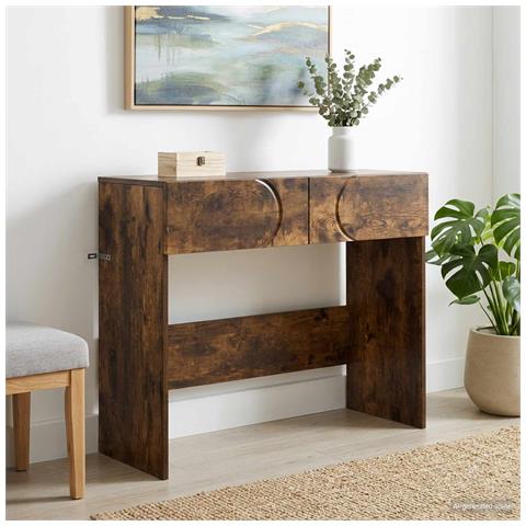 Consolle Rovere Fumo 96,5 x 38 x 75 cm Legno multistrato - Foto 2