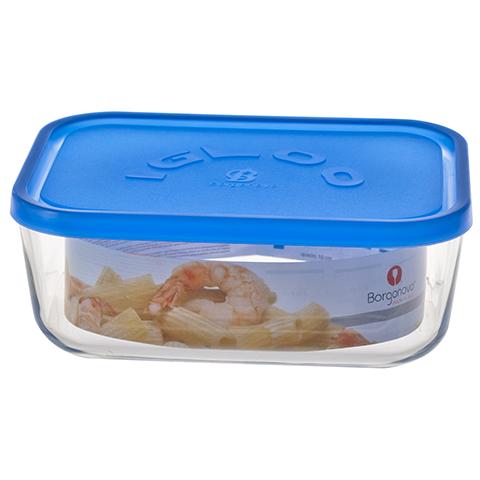 Contenitore Vetro Igloo Rettangolare Tappo Blu Cm19 Spazzatura - Foto 1