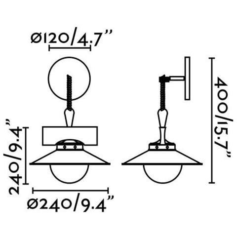 68138 - Nudos Lampada Da Parete Marrone Ossido - Foto 10