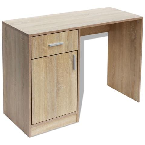 Scrivania con Cassetti e Anta Rovere 100x40x73 cm - Foto 1