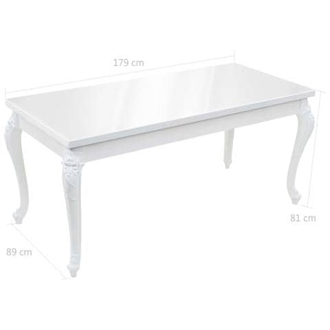 Tavolo Da Pranzo 179x89x81 Cm Bianco Lucido - Foto 9