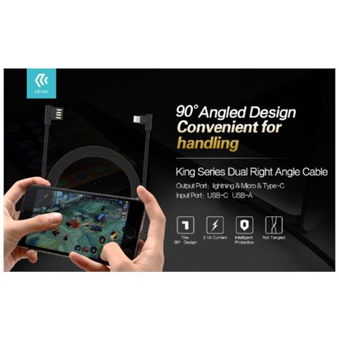 Cavo King Usb - Lightning Ad Angolo 90° Nero - Foto 2