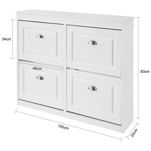 Scarpiera Salvaspazio Slim, Portascarpe Salvaspazio Regolabili, l105*p24*a83 Cm, Bianco, Fsr79-w - Foto 1