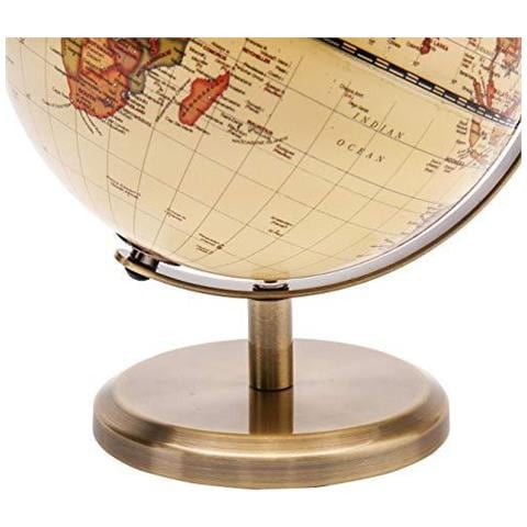 14 Centimetri World Globe Mini Antique Globe - Geografica Moderna Tavolino Della Decorazione Educativa - 14 Centimetri Diametro Metal Arc E Base Bronzato Colore - Scuola A Casa E Office - Foto 2