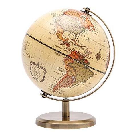 14 Centimetri World Globe Mini Antique Globe - Geografica Moderna Tavolino Della Decorazione Educativa - 14 Centimetri Diametro Metal Arc E Base Bronzato Colore - Scuola A Casa E Office - Foto 4