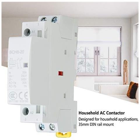 Contattore 2p 1no 1nc Ac 20a 24v 220v 230v 50 60hz Domestica Contattore Di Ca Di Montaggio Su Guida Din (24v)  - Foto 4