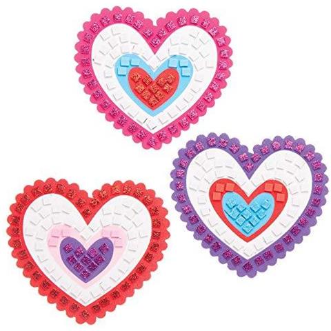 At540 Mosaico Cuore Coaster Kit - Confezione Da 6 Rifornimenti Di Creative San Valentino Arte E Artigianato Per Bambini Di Fare E Decorare - Foto 2