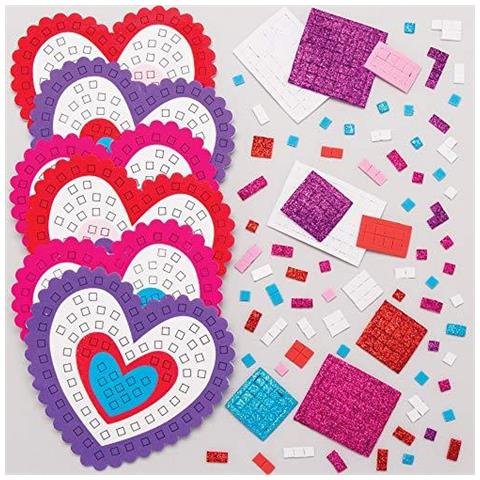 At540 Mosaico Cuore Coaster Kit - Confezione Da 6 Rifornimenti Di Creative San Valentino Arte E Artigianato Per Bambini Di Fare E Decorare - Foto 4