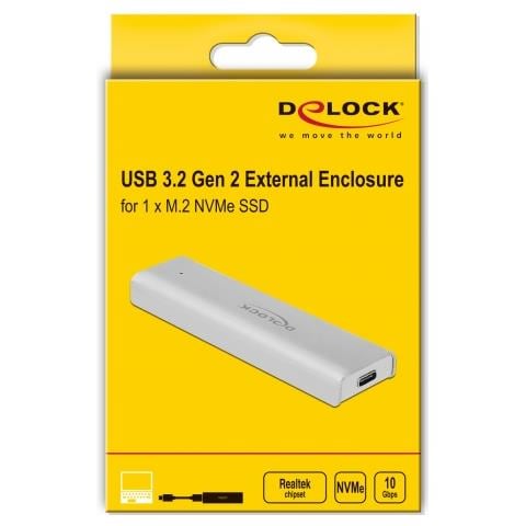 Custodia esterna per SSD M. 2 NVMe PCIe con SuperSpeed USB 10 Gbps (USB 3.2 Gen 2) USB Type-C femmina - Foto 2