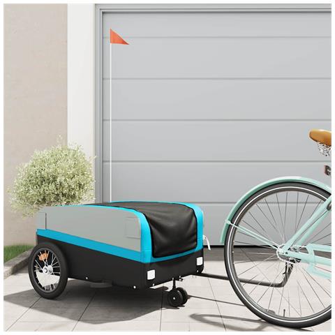 Rimorchio Da Bici Nero E Blu 45 Kg In Ferro - Foto 10