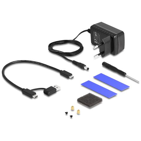 Custodia USB Type-C per 1 x SSD M. 2 NVMe + 1 x SSD / HDD SATA da 2.5? con funzione di clonazione - Foto 2