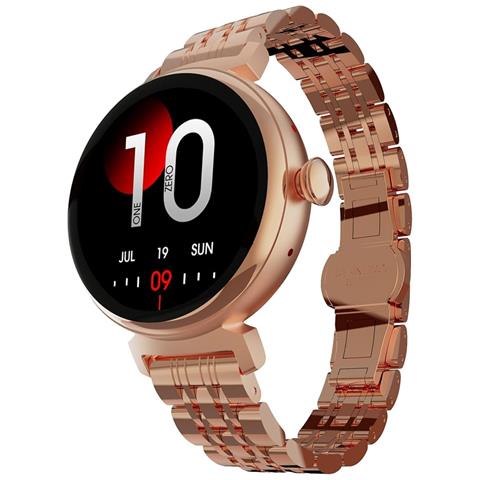 Aura Smartwatch da donna, Display AMOLED in Acciaio Inossidabile da 1,08 pollici, Cardiofrequenzimetro, Sensori Real SpO2, Contapassi, Impermeabile IP68, Compatibile con Android e iOS - Foto 1