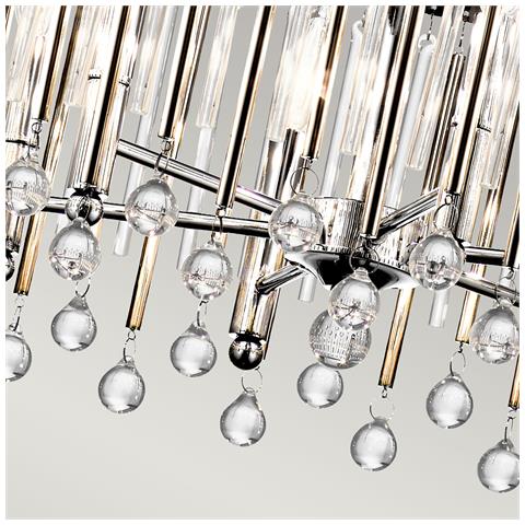 Lampadario Contemporaneo Piper Acciaio Cromo Lucido 6 Luci E14 - Foto 2