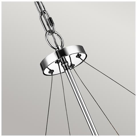 Lampadario Contemporaneo Piper Acciaio Cromo Lucido 6 Luci E14 - Foto 4