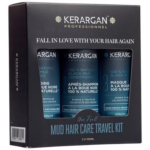 Kit Voyage Revitalisant À La Boue Noire De La Mer Morte Pour Cheveux Gras Et Cuir Chevelu Irrité - Shampoing, Après-shampoing, Masque - Purifie Et Revitalise - Sans Sulfate, Gmo - 3x100ml - Foto 1