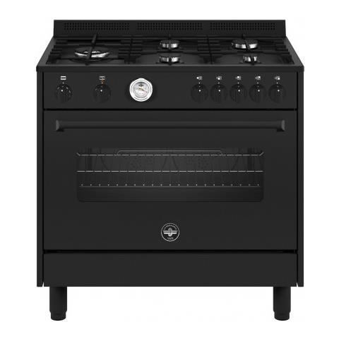 Cucina Elettrica AMN965ETN24 5 Fuochi a Gas Forno Elettrico Multifunzione Termoventilato Classe A Dimensioni 90 x 60 cm Colore Nero - Foto 1